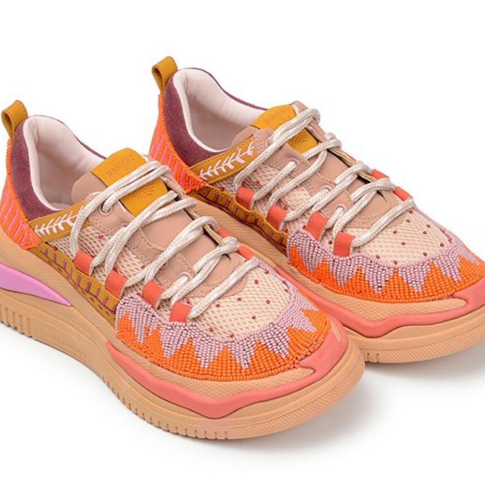 Farm Rio Beige Jungle Panther Platform Sneaker